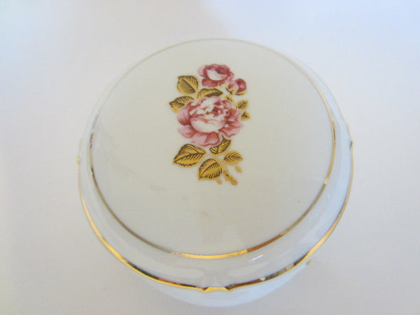 Limoges France Rose Medallion Covered Signed Porcelain Box