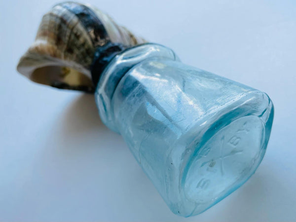 Nautical Seashells Hand Soldered Caps Glass Bottles Marked USA