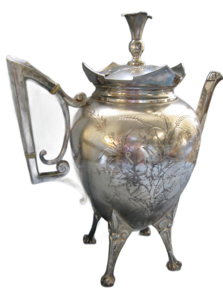 Roger Smith Co Conn New Haven Silver Plated Tea Kettle Circa 1884 Signed - Designer Unique Finds 
 - 1