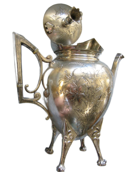 Roger Smith Co Conn New Haven Silver Plated Tea Kettle Circa 1884 Signed - Designer Unique Finds 
 - 2
