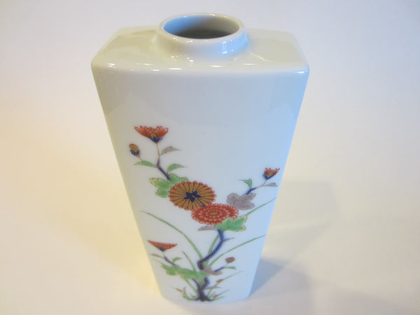 Japanese Porcelain Floral Wall Mount Vase