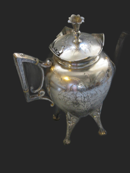 Roger Smith Co Conn New Haven Silver Plated Tea Kettle Circa 1884 Signed - Designer Unique Finds 
 - 4