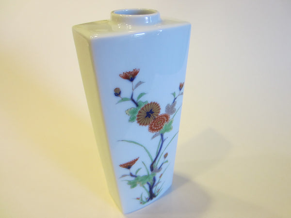 Japanese Porcelain Wall Decor Floral Vase - Designer Unique Finds 