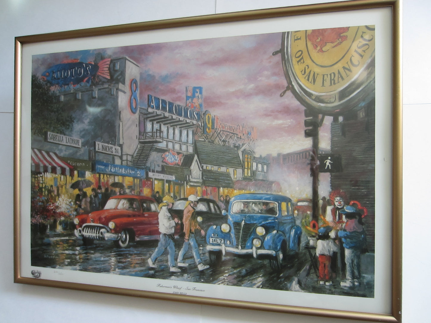 John Kelly San Francisco Pencil Signed LE Entitled Fisherman Wharf Serigraph