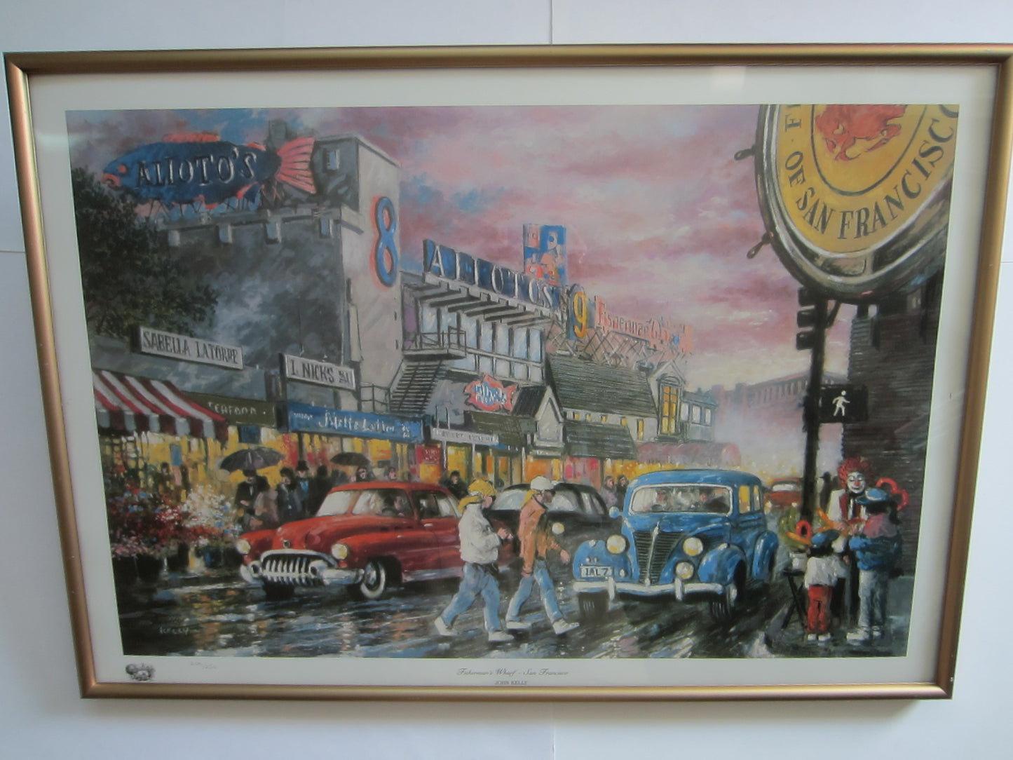 John Kelly San Francisco Pencil Signed LE Entitled Fisherman Wharf Serigraph