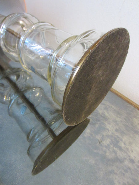 Italian Blown Glass Table Lamp Mid Century Drum Shade - Designer Unique Finds 