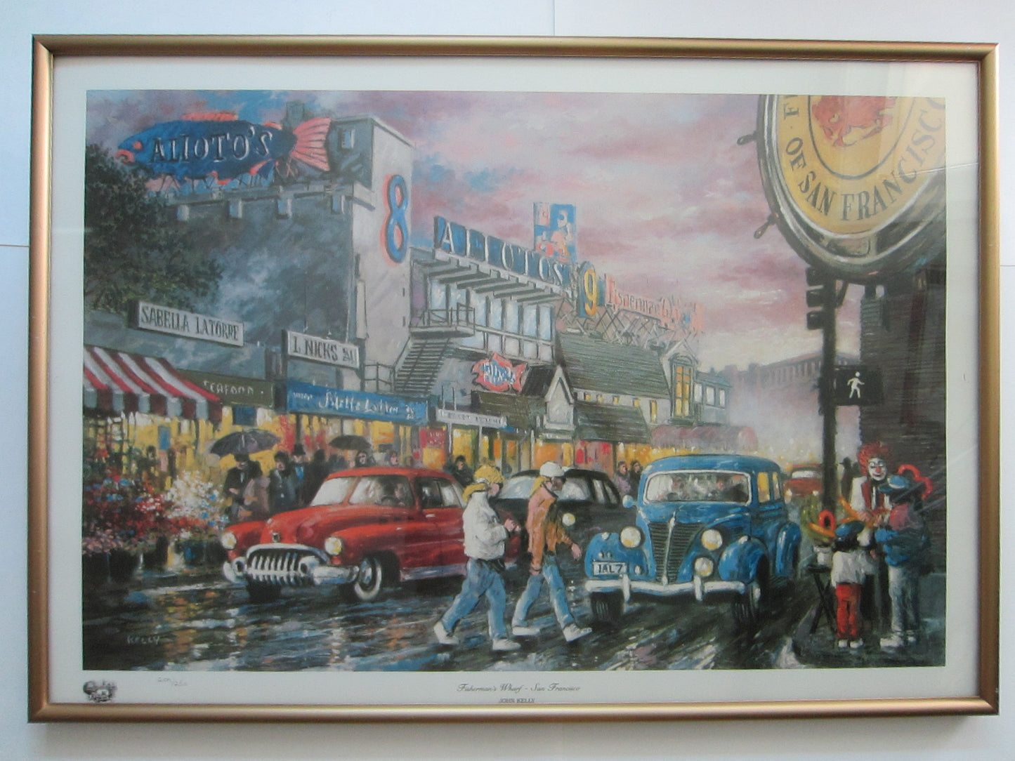 John Kelly San Francisco Pencil Signed LE Entitled Fisherman Wharf Serigraph