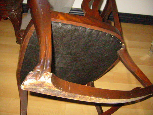 Upholstered Mahogany William IV Style Rocking Chair - Designer Unique Finds 