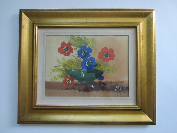 Still Life Poppies Impressionist Oil On Canvas Signed Ruiz
