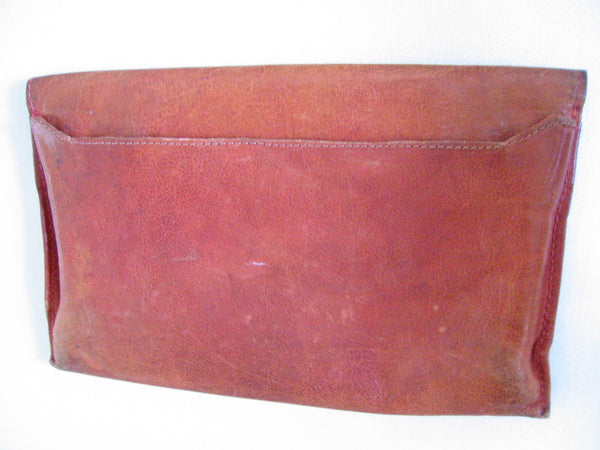 Red Leather Designer Envelope Clutch Hand Made In Italy - Designer Unique Finds 
 - 2