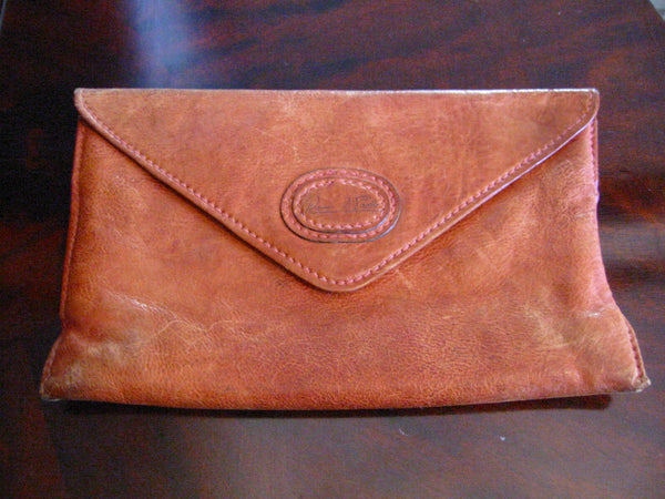 Red Leather Designer Envelope Clutch Hand Made In Italy - Designer Unique Finds 
 - 1