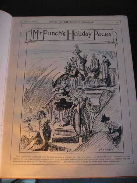 Punch Illustrated Leather Bound Three Volumes English Humorist Satire Political Magazines - Designer Unique Finds 