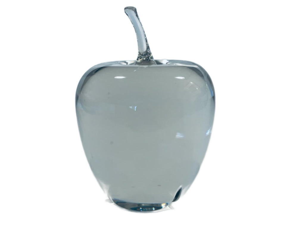 Val St Lambert Crystal Apple Signed Copyrighted 