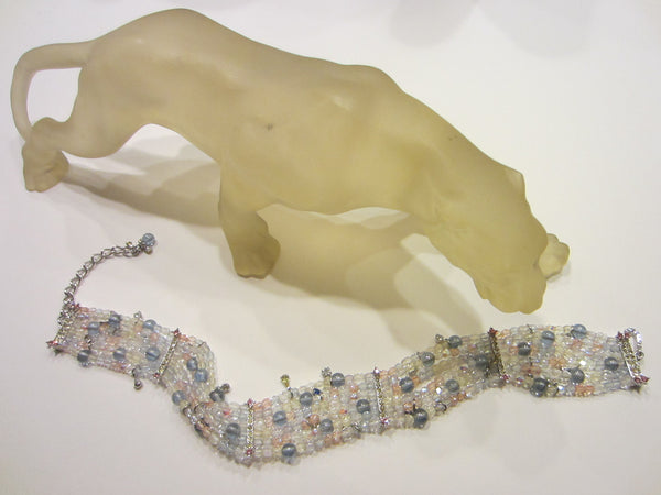 Modern Crystal Designer Choker Rhinestone Bejeweled Necklace - Designer Unique Finds 