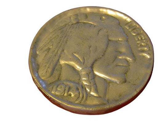 Liberty American Pewter Coin Native Portrait Medallion - Designer Unique Finds 