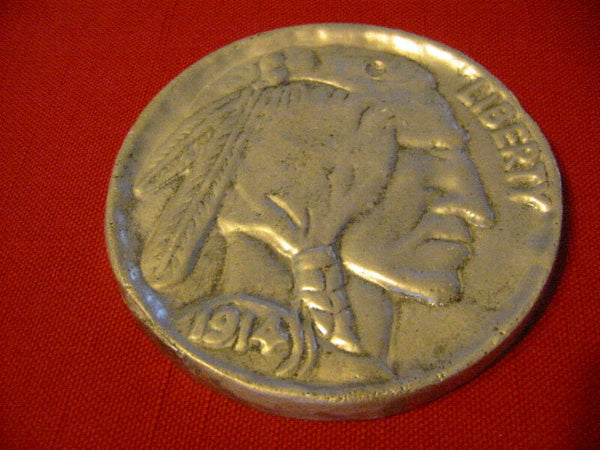 Liberty American Pewter Coin Native Portrait Medallion - Designer Unique Finds 