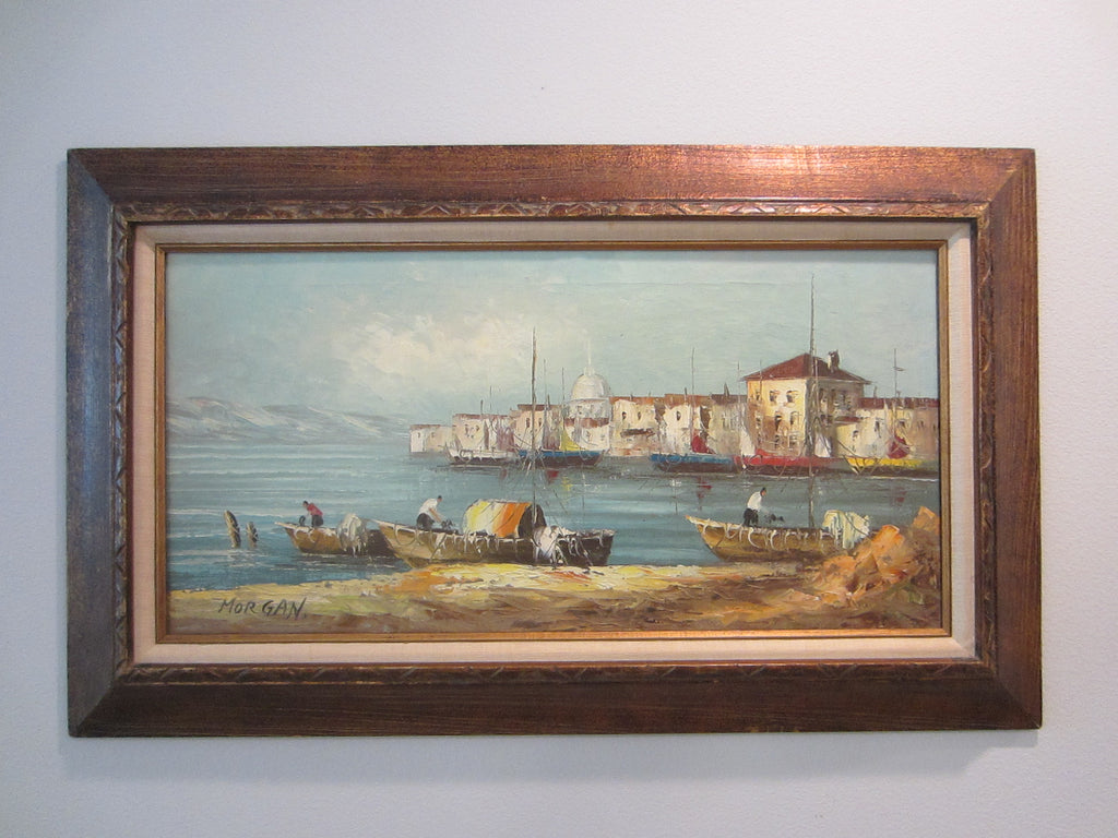 Morgan Seascape Coast of Italy Impressionist Signed Oil On Canvas