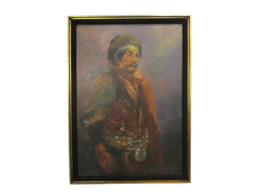 Impressionist Ethnic Portrait Oil On Canvas Signed Mariano Folque