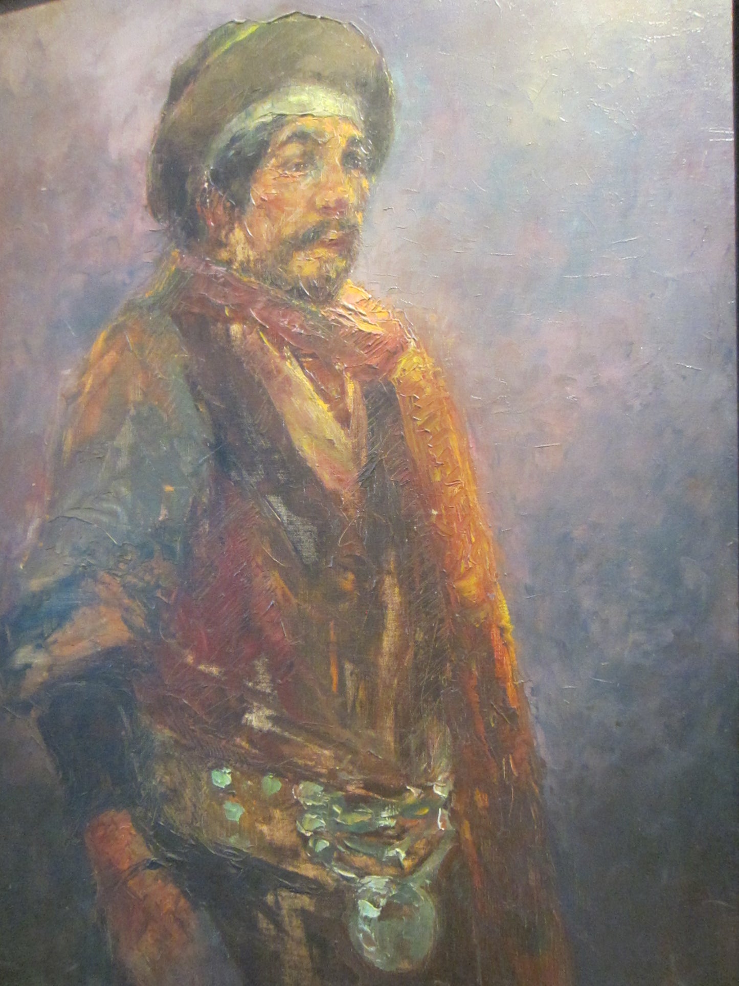 Impressionist Ethnic Portrait Oil On Canvas Signed Mariano Folque