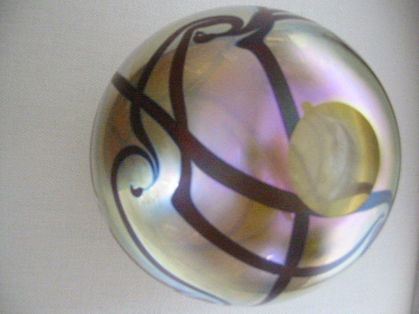 Eickholt Abstract Iridescent Glass Vase Artist Signed - Designer Unique Finds 
 - 2