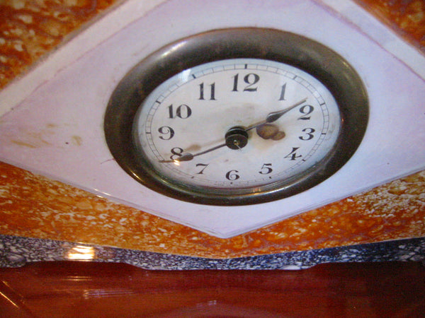 Art Deco Ceramic Hand Winding France Mantle Clock
