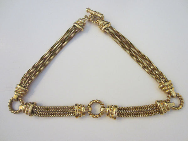 Modern Golden Metal Loop Choker Necklace