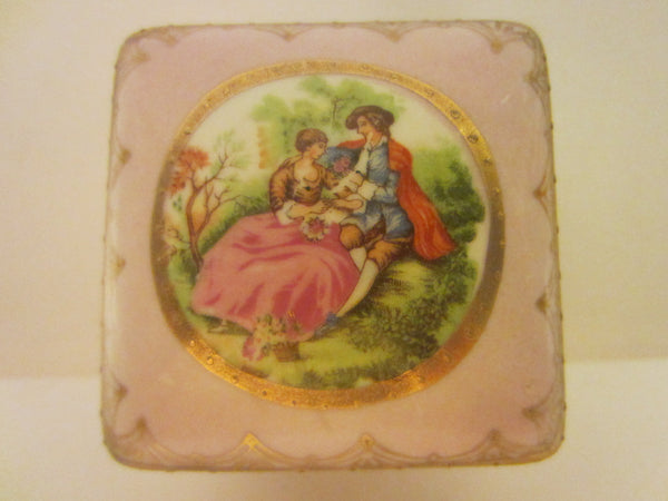 Royal Vienna Pink Porcelain Bronze Jewelry Box On Stand Hand Decorated Medallion - Designer Unique Finds 
 - 6