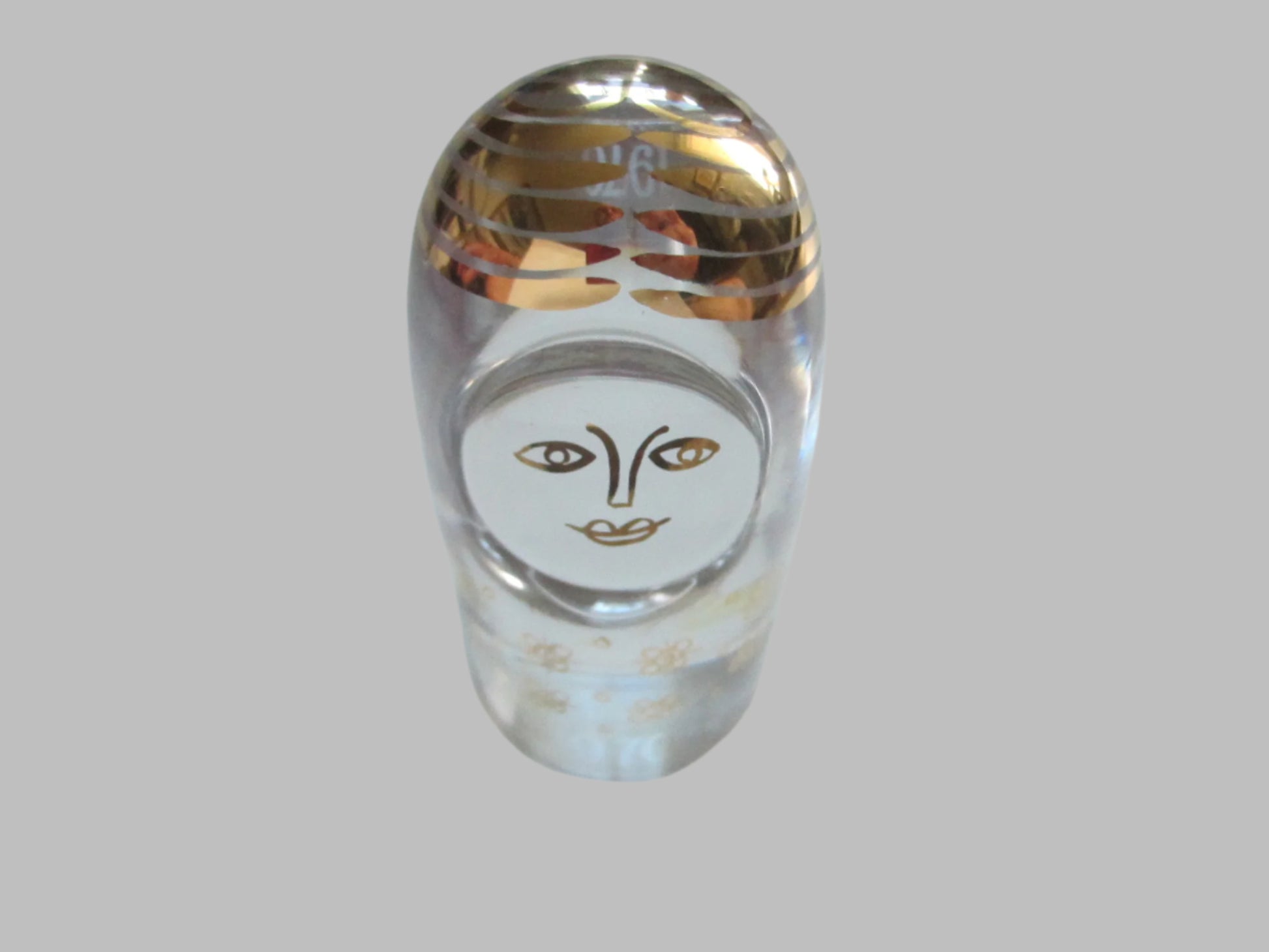 Kosta Boda Sweden The Mother 1970 Gold Painted Glass Paperweight