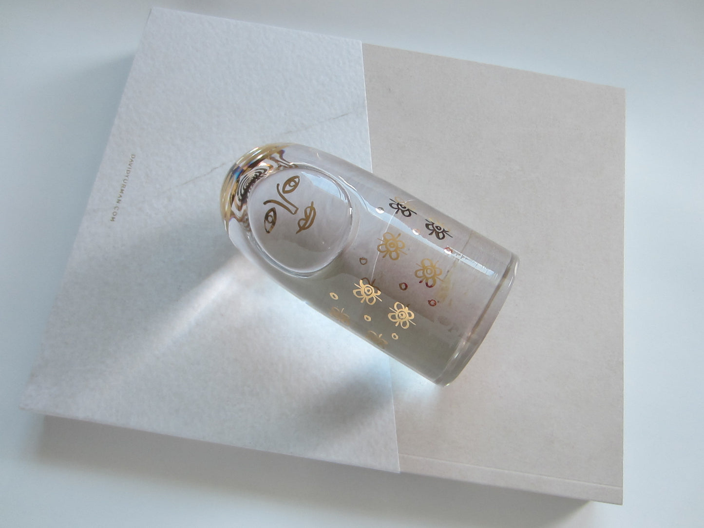 Kosta Boda Sweden The Mother 1970 Gold Painted Glass Paperweight