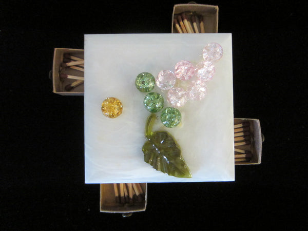 Homeart Lucite Match Box Decorated Glass Grape - Designer Unique Finds 
 - 3