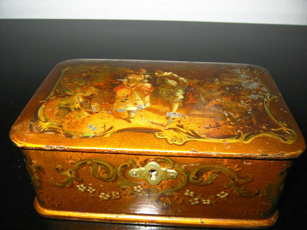 Milan Baroque Romantic Jewelry Box Hand Painted Distressed Hinged - Designer Unique Finds 
 - 1