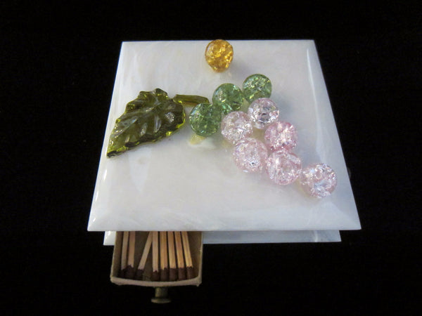Homeart Lucite Loose Match Box Decorated Cluster Glass Grape