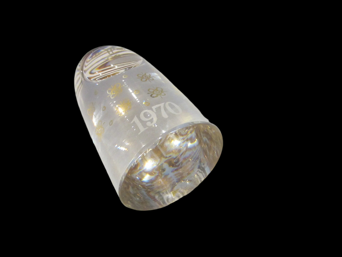 Kosta Boda Sweden The Mother 1970 Gold Painted Glass Paperweight