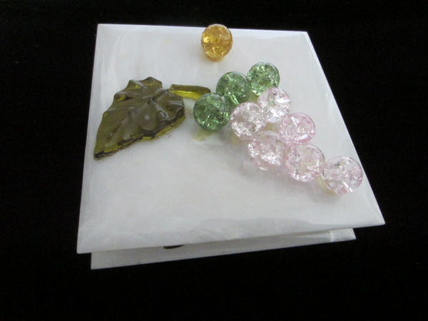 Homeart Lucite Loose Match Box Decorated Cluster Glass Grape