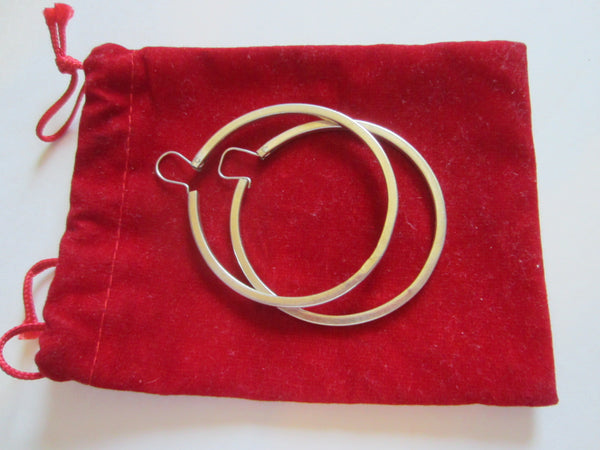 Sterling Silver Hoop Earrings Marked In Etch Mexico 925 - Designer Unique Finds 