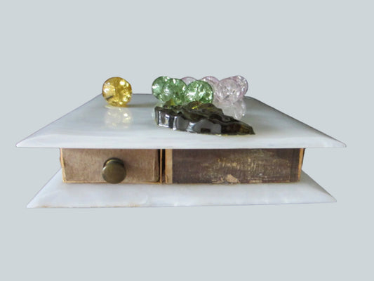 Homeart Lucite Match Box Decorated Glass Grape - Designer Unique Finds 
 - 1