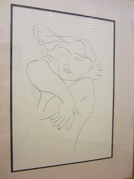 Attributed Matisse Abstract Portrait Print Line Drawing - Designer Unique Finds 
 - 3