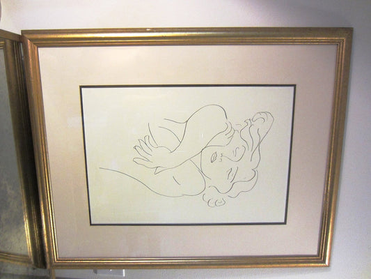 Matisse Style Line Drawing Abstract Surrealism Portrait Print  - Designer Unique Finds  - 1