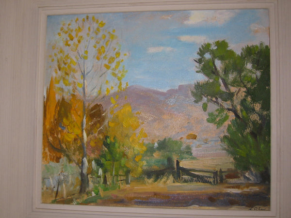 Leonard Scheu California Landscape Signed Oil On Canvas Titled October