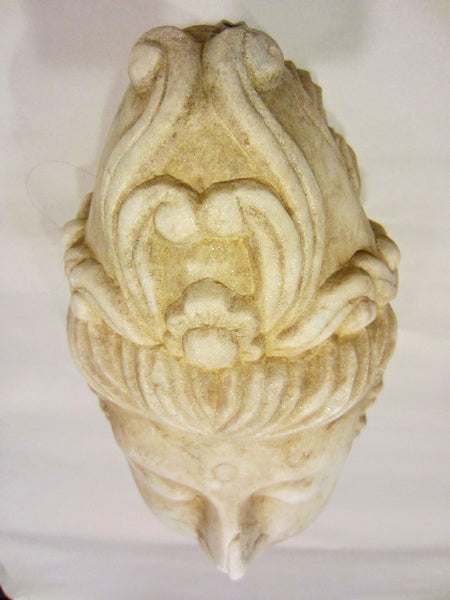 Asian Stone Carved Buddha Head Sculpture Stamp Marked
