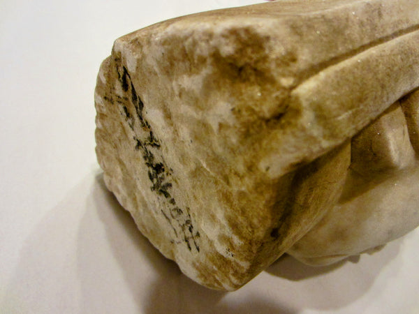 Asian Stone Carved Buddha Head Sculpture Stamp Marked