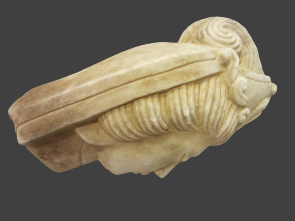 Asian Stone Carved Buddha Head Sculpture Stamp Marked