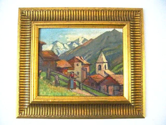 Freeman G Muir Switzerland Signed Canvas Board Artist Proof Provenance - Designer Unique Finds 
