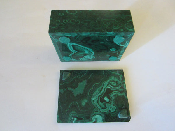 Malachite Green Stone Hand Cut Jewelry Box - Designer Unique Finds 
 - 4