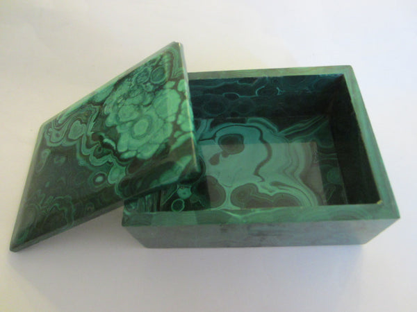 Malachite Green Stone Hand Cut Jewelry Box - Designer Unique Finds 
 - 3