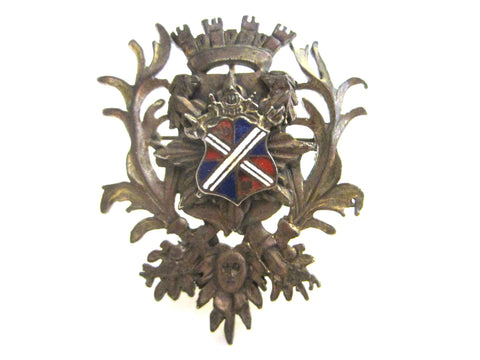 Heraldic Crowned Coat of Arm Scottish Brooch