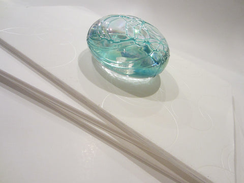 Levay Aqua Blue Iridescent Glass Signed Paperweight