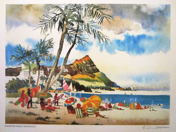 Don Kingman Diamond Head Honolulu 1970's Signed Lithograph - Designer Unique Finds 
 - 1
