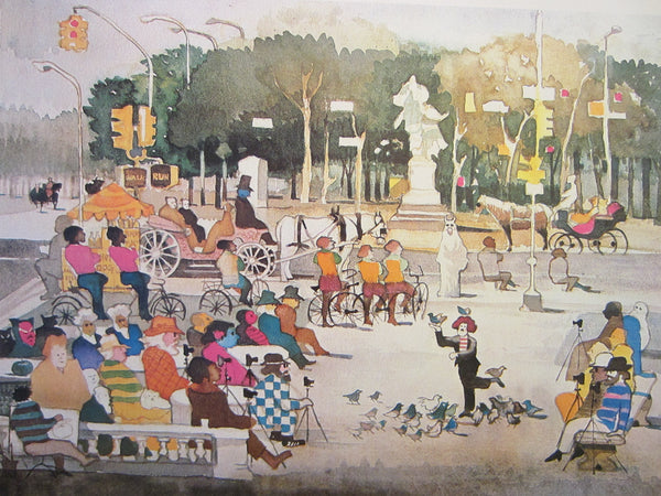 Dong Kingman The Plaza At Central Park New York Signed Scripted Lithograph