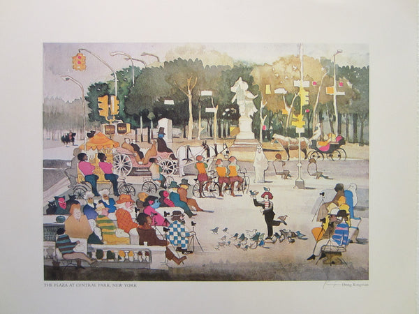 Don Kingman The Plaza At Central Park New York Mid Century Lithograph - Designer Unique Finds 
 - 1